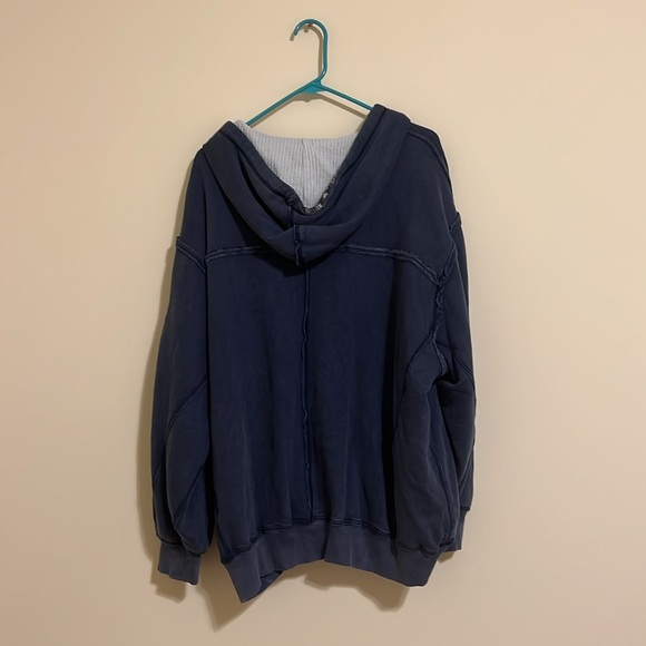 Free people Sweater We the Free zip up thermal hoodie jacket women size L NWOT - Picture 5 of 14